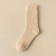 thumbnail image 2 of DHFJKG Fuzzy Crew Socks For Women Fluffly Shaggy Solid Color Warm Indoor Mid Calf Socks Autumn Winter Cozy Stockings, 2 of 4
