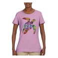 thumbnail image 2 of Colorful Rainbow Sea Turtle Animal Lover Womens Graphic T-Shirt, Light Pink, Small, 2 of 3