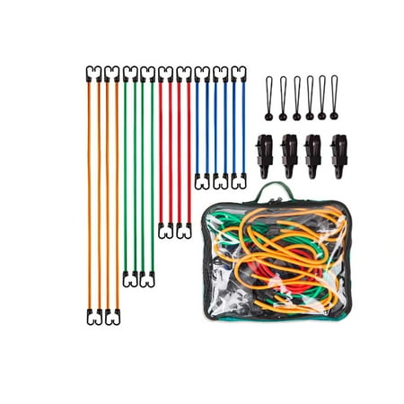 

29pcs Bungee Cords Compression Bungee Rope with Suitcase Connector Hook for Baggage Luggage Bike Goods Surfboard Outdoor