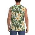 thumbnail image 4 of Daiia Lilies Flowers Printed Men's Tank Tops,Casual Soft Sleeveless Gym Muscle Shirts Bodybuilding Tee-X-Large, 4 of 8