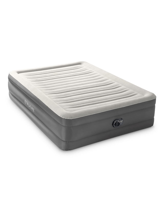 INTEX 18" Queen TruAire TPU Comfort-Plush Airbed w/ Built-in Pump; Lightweight, PVC-Free, with 2-Year Warranty