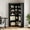 Black, variant on AOILE 72.8" Farmhouse Corner Bookshelf, 5-Tier L-Shaped Bookcase with Storage - Tall Display Shelf for Living Room, Office, Bedroom
