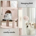 thumbnail image 6 of YRLLENSDAN 36 Inchs Small and Short Cat Tree with Two Comfortable Condos, 2 Level Modern Cat Tower with Scratching Post, Cat Condos with Climbing Ladder for Indoor Cats, Beige, 6 of 7