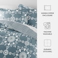 thumbnail image 5 of Noble Linens 2-Piece Light Blue Daisy Medallion Reversible Print Comforter Set, Twin/TwinXL, 5 of 13
