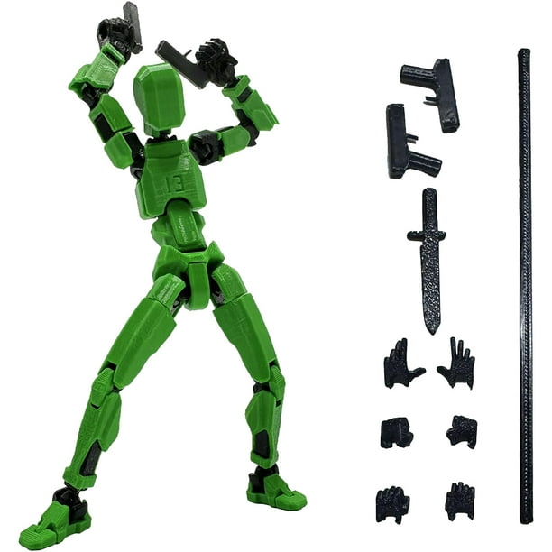 (Verde) (Ensamblado) Figura Acción Prototipo Impreso en 3D Lucky 13 Doll Cuerpo Robot Descompresión Y Artefacto Juego