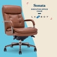 thumbnail image 2 of La-Z-Boy Sonata Executive MidBack Office Chair Bonded Leather Cognac, 2 of 8