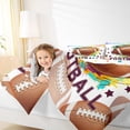 thumbnail image 4 of Feelyou Watercolor Rugby Child Queen Comforter Set, Cartoon Stars Graffiti Bedding Sets, Est Sleep Sports Reversible Bedding Comforter Set, Breathable Home Decor, 3-Piece, 4 of 8