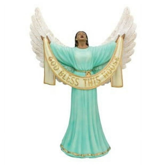 Bless This House Angel Figurine, Green