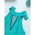 thumbnail image 5 of iEFiEL Girls Cutout Back Ballet Dance Leotard Sparkly Rhinestone Dancewear Turquoise 14, 5 of 7