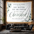 thumbnail image 6 of You Matter Cherished Typography with Gold Hearts, Uplifting Watercolor Style for Motivational Decor Lovers, Wall Art, Friendship Gift, Tapestry Wall Hanging for Bedroom and Dorm, 6 of 7