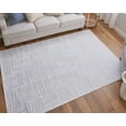 thumbnail image 4 of Feizy Saphir Mira Modern Geometric, White, 1'9" x 2'10" Accent Rug Sheen Fade Resistant Mid-Century Modern Design Carpet for Living Dining Bed Room, 4 of 9