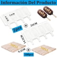 thumbnail image 3 of Moldes para Helados de Silicona Paquete de 2, 8 Cavidades Totales + 100 Palillos de Helado, Grado Alimenticio Sin BPA, Reutilizables para Paletas DIY, Postres y Mousse(2PCS-Blanco), 3 of 4