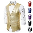 thumbnail image 3 of Men's Sequin Vest Performance Dress Jacket Night Shop Men's Host MC Studio Vest, 3 of 6