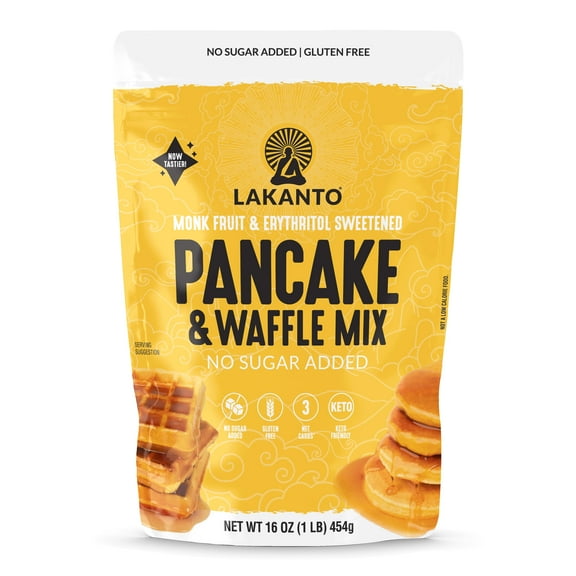 Lakanto Sugar Free Pancake and Waffle Mix, Keto Friendly, 16 oz