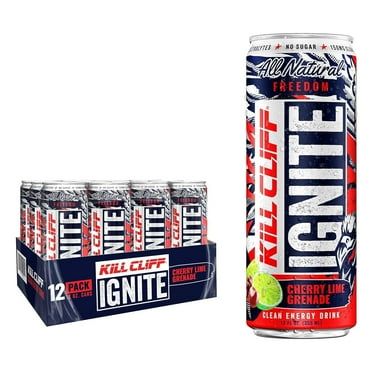 Kill Cliff Energy- Cherry Lime Grenade- Clean Energy Drink- 12 oz, 12 Pack