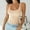 Khaki, variant on Munlar Tank Tops for Women 2025 Khaki Ribbed Camisole Slim Sleeveless Square Neck Spaghetti Straps Solid Color Blouse