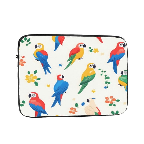 Laptop Case Shockproof Sleeve Water Resistant Computer Bag Fits Tablet Notebook Ultrabook For Travel Office 10 Inch Parrots And Butterflies
