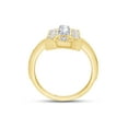 thumbnail image 5 of 1 Ct Round Cut Lab Created Moissanite Diamond Art Deco Style Bridal Wedding Ring In 14K Yellow Gold Over Sterling Silver(G-H Color,VVS1 Clarity,1 Cttw)-5.5, 5 of 8