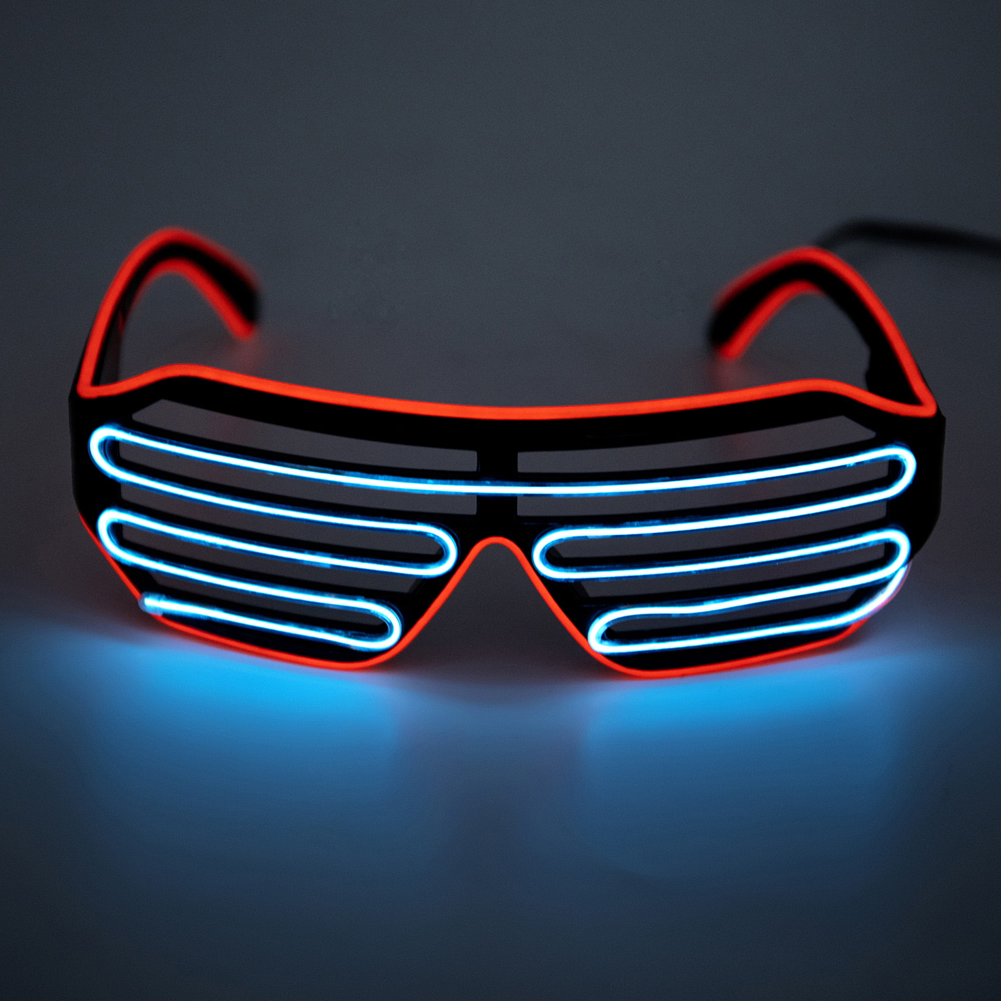Neon LED Light Up Shutter EL Wire Glasses Glow Frame Dance Party Nightclub Hot