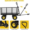 thumbnail image 5 of REDCAMP Oversized Steel Dump Garden Carts on Wheels, 700lbs Heavy Duty Pullable Utility Garden Wagon Carts with Removable Sides and 10 inch Wheels for Outdoor Patio Landscape with Cart Liner, Black, 5 of 8