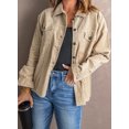 thumbnail image 1 of Women's Khaki Corduroy Pocket Buttoned Jacket, 1 of 25