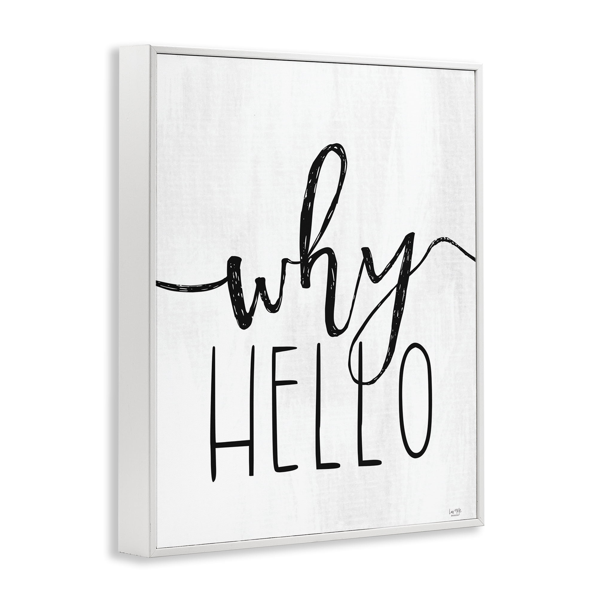 Stupell Industries Why Hello Typography White Framed Giclee Art, design by Lux + Me Designs