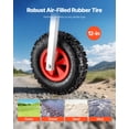thumbnail image 4 of VEVOR Boat Launching Wheels, 600 lbs Load Capacity, 12" Aluminium Alloy Transom Wheel with Inflatable Rubber Tires, Folding Launch Wheels with 4 Quick Release Pin, Fit 13' Long Inflatable Fishing Boat, 4 of 9