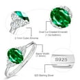 thumbnail image 2 of 1.5ct Oval Cut Created Emerald Engagement Promise Rings for Women Sterling Silver Solitaire Ring Jewelry Gift, 2 of 5