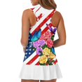 thumbnail image 5 of HUIACONG Vintage Flag Roses Breathable Ladies Golf Shirts, Half Zip Golf Tank Tops Lightweight Quick Dry for Sports Tennis Running, 5 of 7