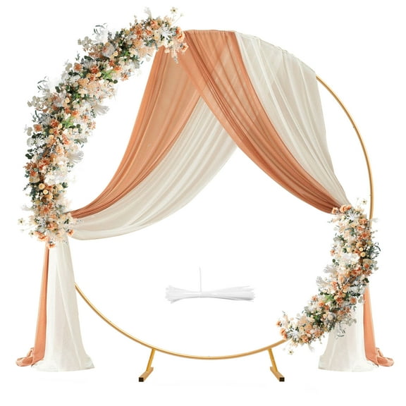 6.8FT Round Balloon Arch Stand kit Metal Circle Backdrop Stand Wedding Arches with Storage Bag for Gender Reveal Ceremony Birthday Party Decorations