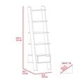 thumbnail image 6 of Hamburg Ladder Bookcase, Five Open Shelves, One Drawer Dark Walnut, 6 of 6