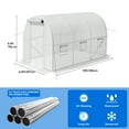 thumbnail image 2 of Dextrus Large Walk-in Greenhouse with Dimensions of 10x6.5x6.5ft Heavy Duty Tunnel Design, Upgraded Galvanized Steel Frame, Zipper Doors, 5 Crossbars, White, 2 of 5