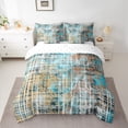 thumbnail image 2 of Homewish Blue Watercolor Art Bedding Comforter Set 7pcs, Chic Graffiti Abstract King Bedding Sets, Modern Fashion Style Reversible Bed Sheets, Ultra Soft Bedroom Decor, 2 of 7