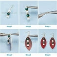 thumbnail image 4 of Kit para hacer 8 pares de aretes geométricos de cuero (1 caja). Incluye dijes de hojas de lágrima redondas y planas de PU, conectores geométricos, eslabones y cuentas espaciadoras., 4 of 7