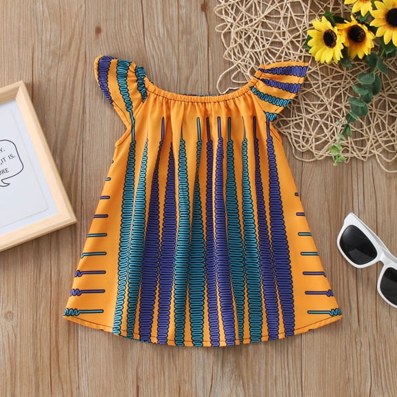 EnJoCho Little Children Beach Blouse Toddler Girls African Dashiki Traditional Colorful Design Tops Kids Off Shoulder Ankara Princess Tops T Shirt Outfits 0 to 4 Year