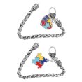 thumbnail image 4 of FRCOLOR Hand Chain 2pcs Autism Charms Creative Jigsaw Puzzle Autism Hand Chains Zinc Alloy Autistic Bracelets,7.87"X1"X0.2", 4 of 5