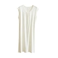thumbnail image 3 of Asxite Plus Size Womens Pajamas Solid Sleeveless Round Neck Loose Breathable Casual Loungewear Nightgown, 3 of 7