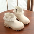 thumbnail image 5 of LvhaoGJOB Girls' Ankle Boots - Lace-Up Design, Side Zipper & Thick Platform Sole, 5 of 9