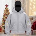 thumbnail image 4 of Towmus Christmas Sweatshirts for Women Balaclava Hoodie Double Hooded Full Zip UP with Built-In Eye Mask, 4 of 4
