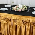 thumbnail image 6 of BalsaCircle 14 feet x 29" Satin Drape Banquet Table Skirt Gold, 6 of 8
