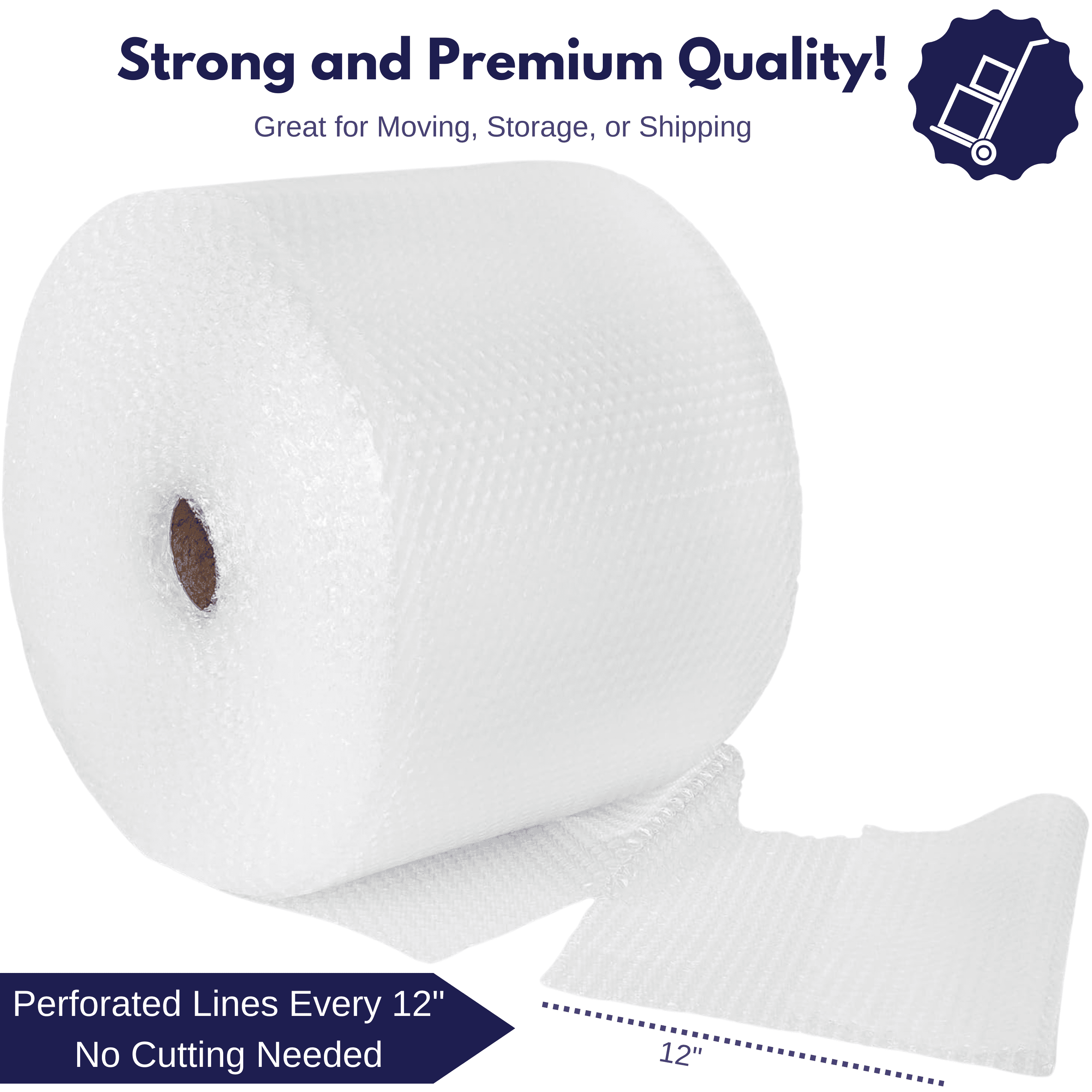 Pacron Clear Bubble Wrap Roll 250FT x 12IN, 3/16" Small Bubble Roll, 1 Pack - Perforated, Durable Plastic Wrap for Shipping, Moving, & Storage