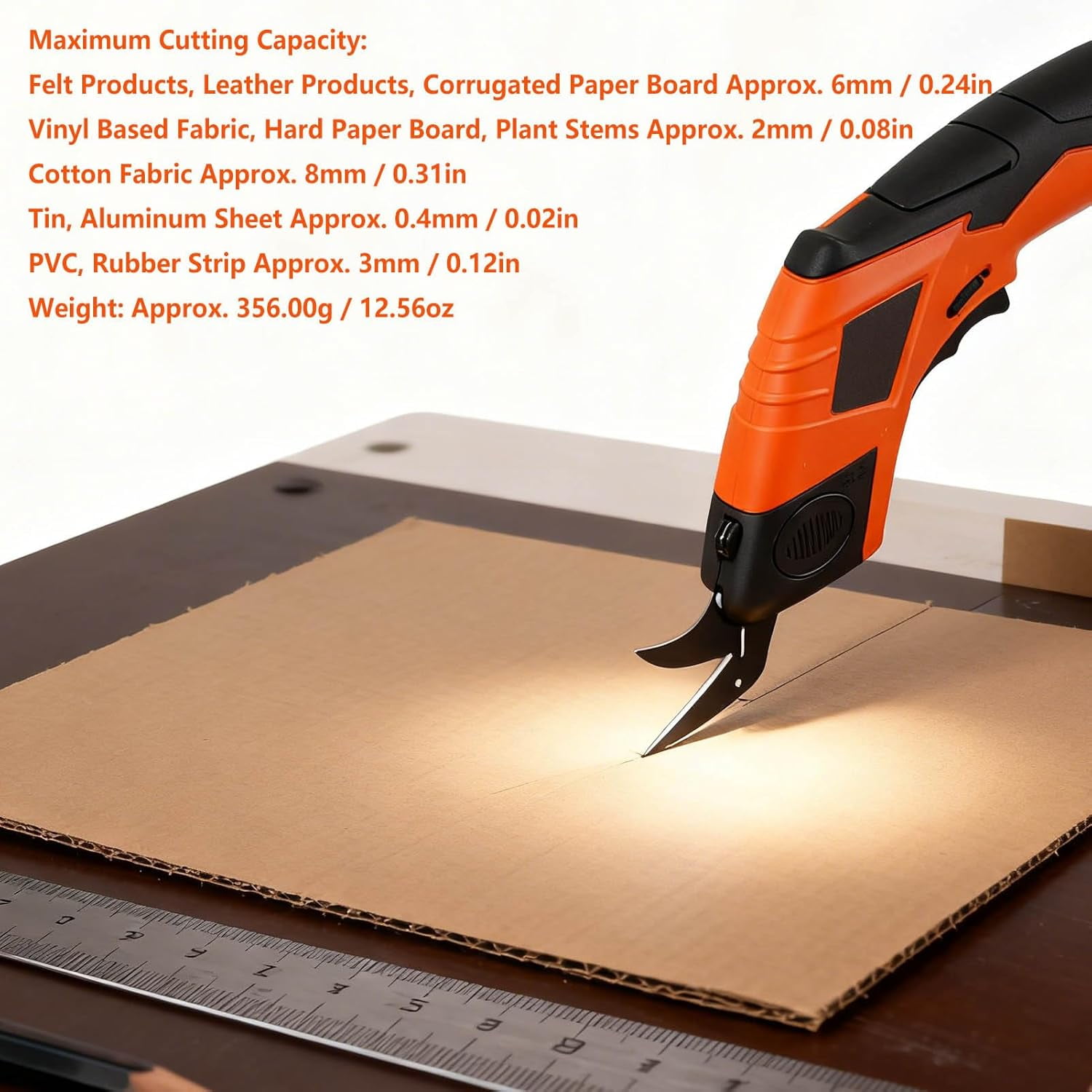 ABPETE Electric Scissors for Cutting Fabric Cardboard Plastic, Rechargeable Cordless Electric Scissors 10000rpm Powerful Shears Cutting Tool