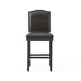 thumbnail image 3 of 27" Upholstered Barstools Set of 2,Counter Height Bar Stools with Nailhead Trim, Leather Armless Dining Chairs with Backrest for Dining Room, Living Room,Cafe, Bar,Brown, 3 of 9