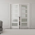 thumbnail image 2 of 72" x 80" 5-Lite Frosted Glass French door Wood And Manufacturing Wood French Door With Hardware Kit, 2 of 8