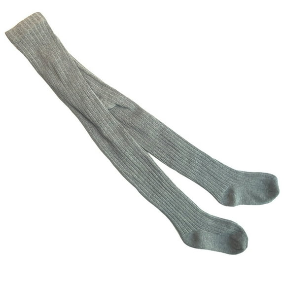 Generic Toddler Kids Baby Girls Cotton Leggings Knitted Tights Stretchy Basic Full Length Pants Pantyhose for Spring Autumn Stocking(2-4 Years Gray)