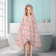 thumbnail image 6 of Pink Cartoon Unicorn Star Pattern Hooded Bath Towel，50"x30" for Ages 3 To 12 Kids, Quick Dry Lightweight Soft Microfiber Hood Beach Towel Cover Up for Kids, 6 of 7
