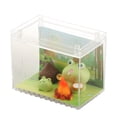 thumbnail image 2 of Figuras de rana en miniatura, esculturas de animales, decoración de escritorio con caja de acrílico para con fuego, 2 of 9