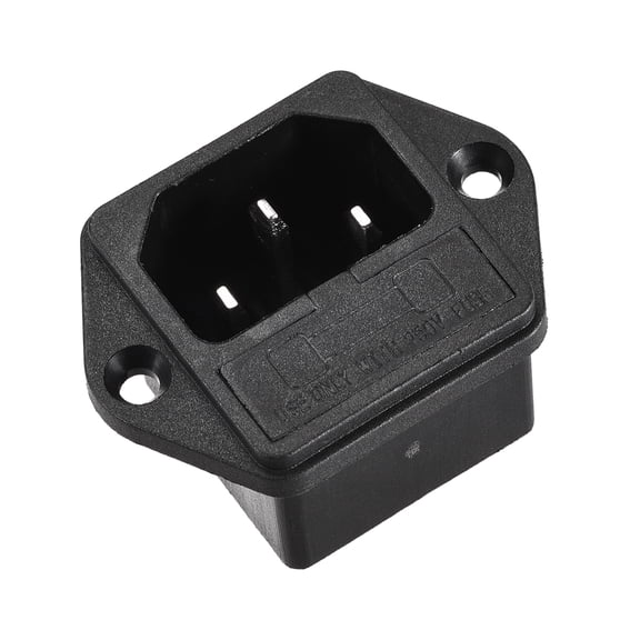 AC 250V 10A IEC320 C14 Male Power Cord Inlet Socket 4Pin Inlet Module Power Connector Socket w Wires 1 Set