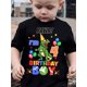 thumbnail image 1 of Black Round Neck Funny Sentence Rawr! I'm 4 Birthday Boy Pattern Print Short Sleeve Boy T-shirt, Summer Casual Soft And Comfy Boy Tops, Outdoor Sports Boy Shirt, 1 of 7