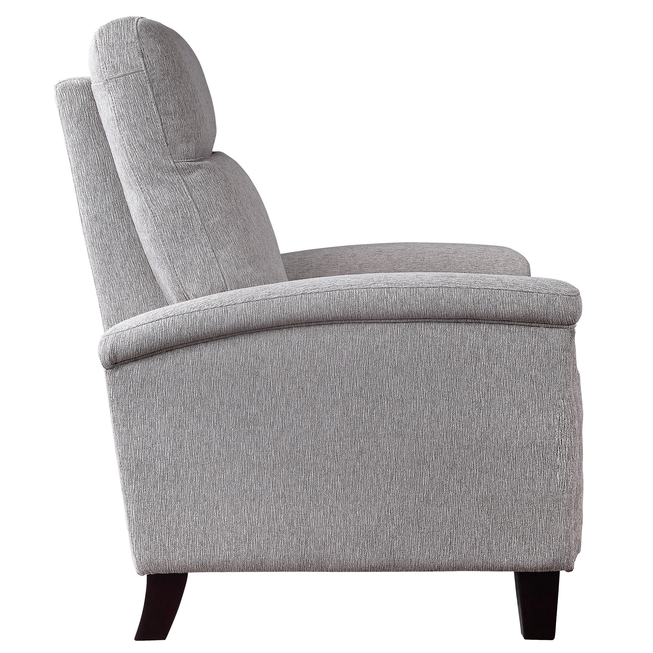 OakvillePark Sadie Textured Fabric Upholstered Push Back Reclining Chair, Light Gray